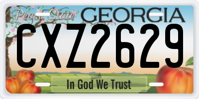 GA license plate CXZ2629