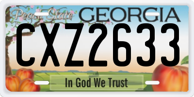 GA license plate CXZ2633
