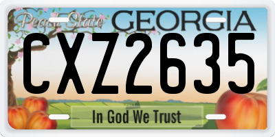 GA license plate CXZ2635