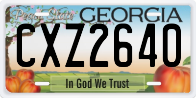 GA license plate CXZ2640