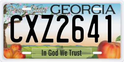 GA license plate CXZ2641