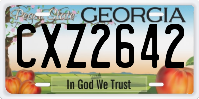 GA license plate CXZ2642