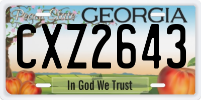 GA license plate CXZ2643