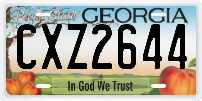 GA license plate CXZ2644