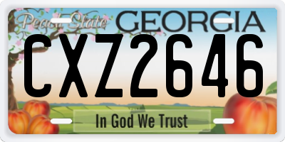 GA license plate CXZ2646