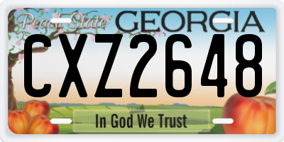 GA license plate CXZ2648