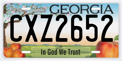 GA license plate CXZ2652