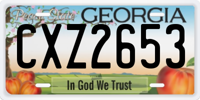 GA license plate CXZ2653