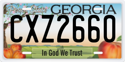 GA license plate CXZ2660