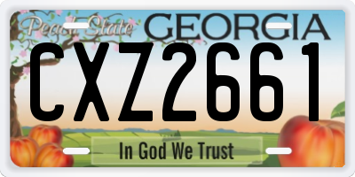 GA license plate CXZ2661