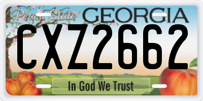 GA license plate CXZ2662