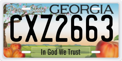 GA license plate CXZ2663