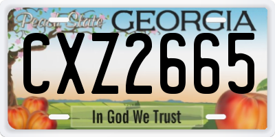 GA license plate CXZ2665