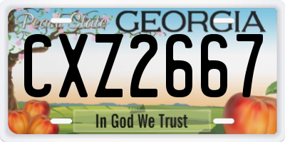 GA license plate CXZ2667