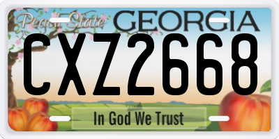 GA license plate CXZ2668