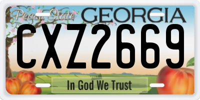 GA license plate CXZ2669