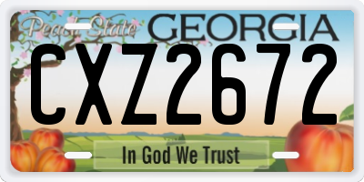 GA license plate CXZ2672