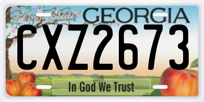 GA license plate CXZ2673