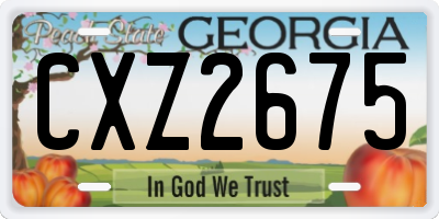 GA license plate CXZ2675