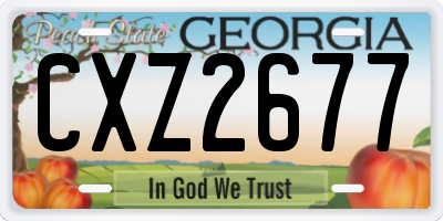 GA license plate CXZ2677