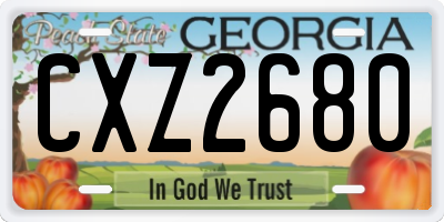 GA license plate CXZ2680