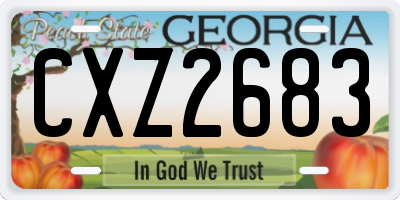 GA license plate CXZ2683
