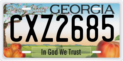 GA license plate CXZ2685
