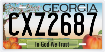 GA license plate CXZ2687