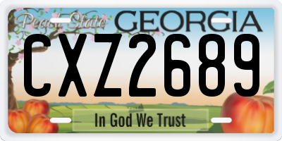 GA license plate CXZ2689