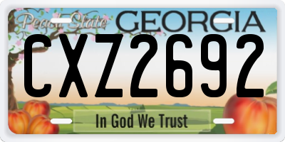 GA license plate CXZ2692