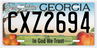 GA license plate CXZ2694