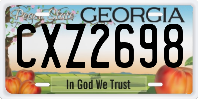 GA license plate CXZ2698