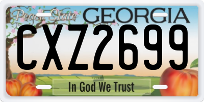 GA license plate CXZ2699