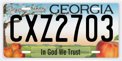 GA license plate CXZ2703