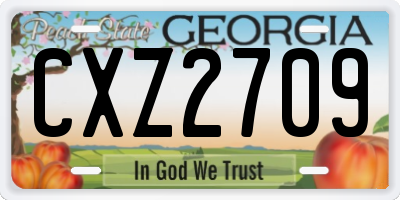 GA license plate CXZ2709