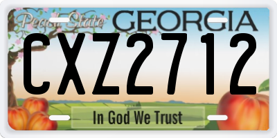 GA license plate CXZ2712