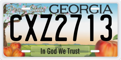 GA license plate CXZ2713