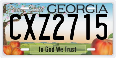 GA license plate CXZ2715