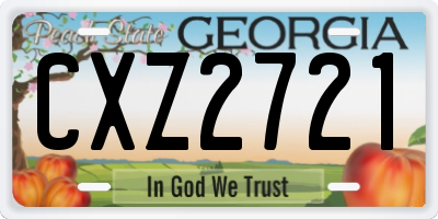 GA license plate CXZ2721