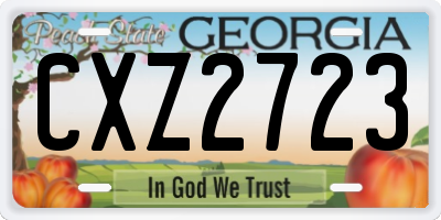 GA license plate CXZ2723