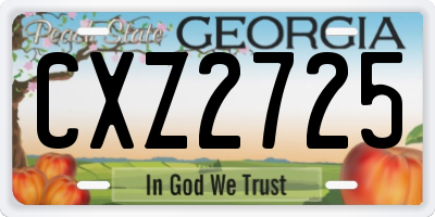 GA license plate CXZ2725