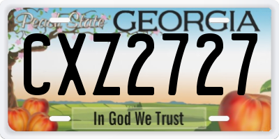 GA license plate CXZ2727