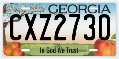 GA license plate CXZ2730
