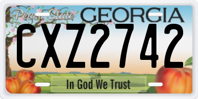 GA license plate CXZ2742