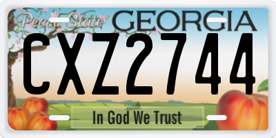 GA license plate CXZ2744