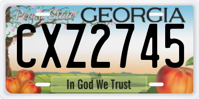 GA license plate CXZ2745