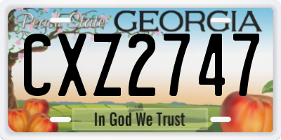 GA license plate CXZ2747