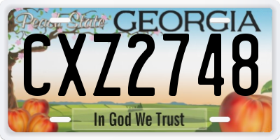 GA license plate CXZ2748