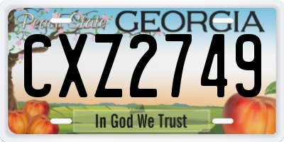 GA license plate CXZ2749