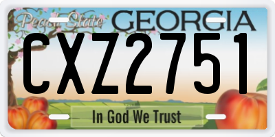 GA license plate CXZ2751